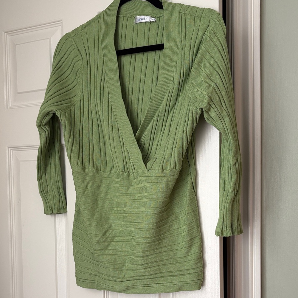 Ricki's Olive V-Neck Sweater